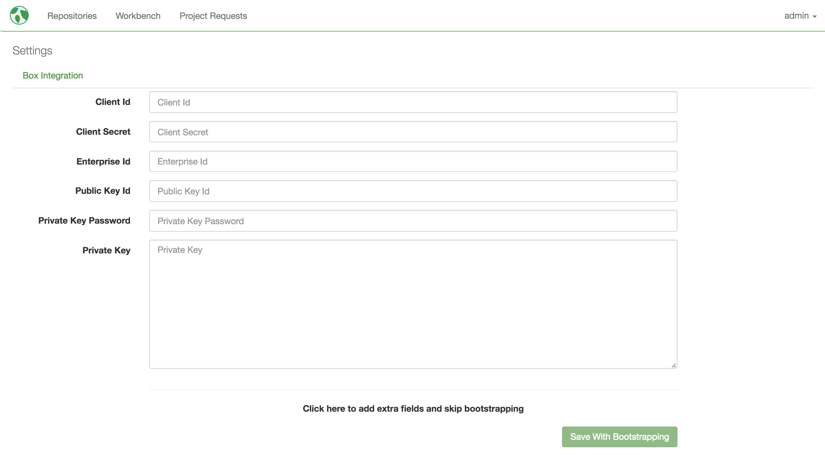 Box Integration Settings